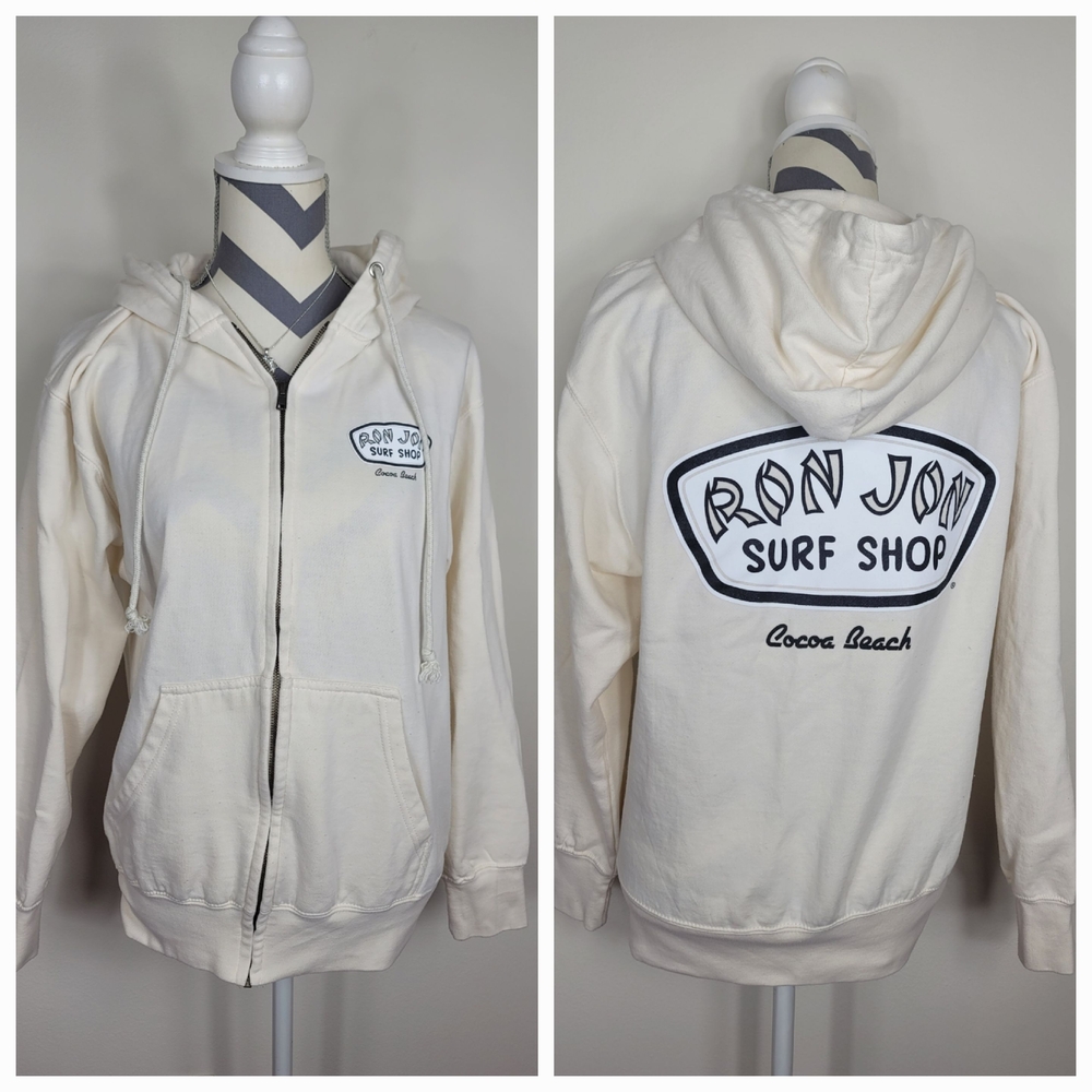 Ron Jon Surf Shop Sz S Hoodie Full Zip Sweatshirt Cocoa Beach Florida Women's